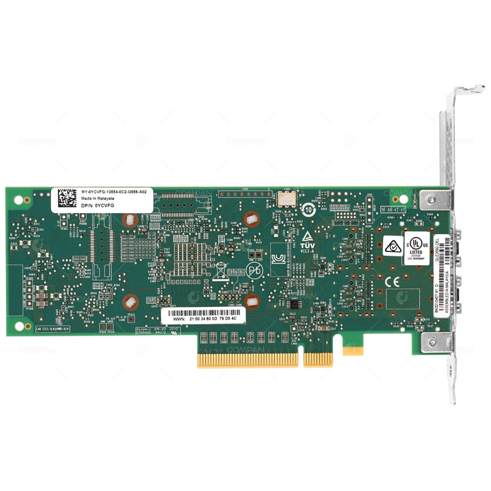 YCVFG DELL QLE2692-DEL DUAL PORT 16GB PCIE 3.0 X8 FIBRE CHANNEL HOST BUS ADAPTER 0YCVFG, QLE2692-DEL, BK3210407-91